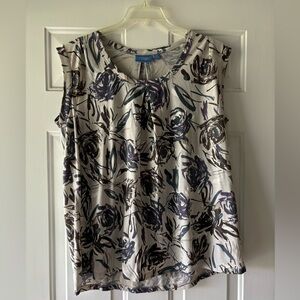Simply Vera Vera Wang Black and White Sleeveless Blouse in XL